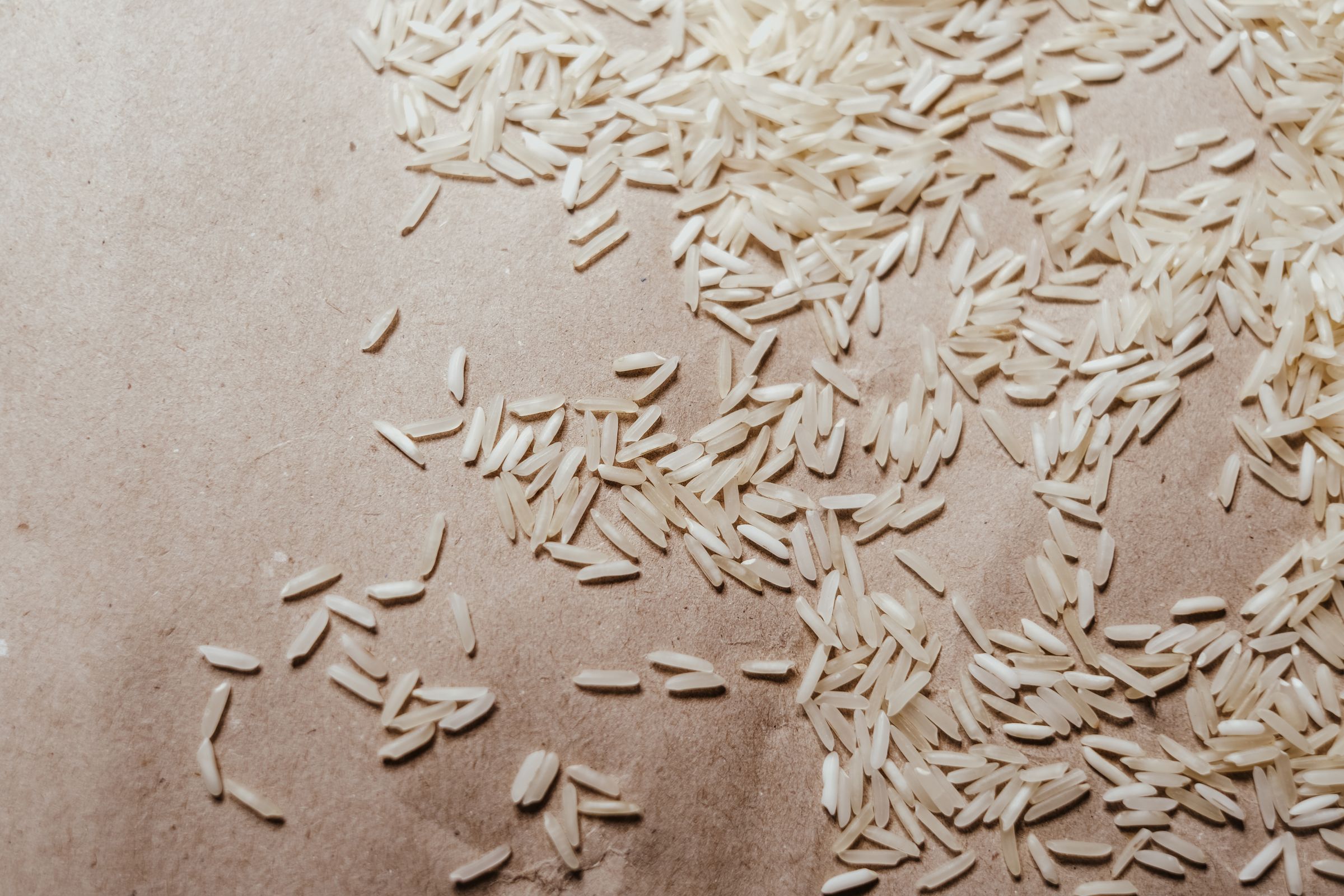 Close-up of long-grain basmati rice